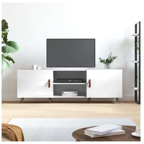 vidaXL TV omarica visok sijaj bela 150x30x50 cm inženirski l