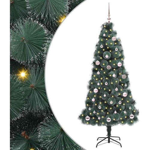 vidaXL Umjetno božično drevo s svetlobno in okrasno kroglo 150 cm Cene