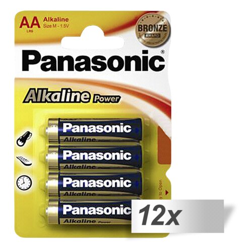 Panasonic 12x4 Alkaline Power Mignon LR6 AA - baterije Slike