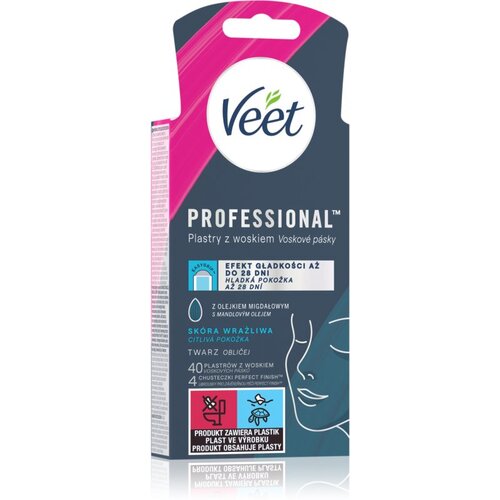 Veet Easy-Gel&amp;trade; Wax Strips Sensitive Skin trake za depilaciju lica 40 kom za žene Slike