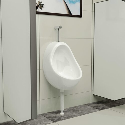 vidaXL Zidni pisoar s ventilom za ispiranje keramički bijeli Cijene