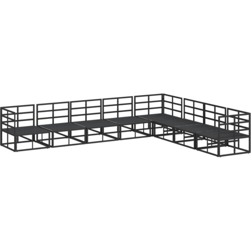 VidaXL Vrtna sedežna garnitura 8 pcs Črna 353 x 283 x 71 cm Aluminij Slike