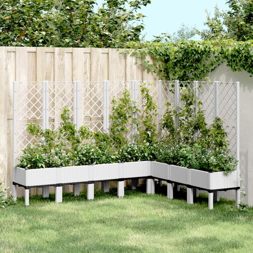  Vrtna sadilica s rešetkom bijela 200 x 160 x 140 cm PP Cene