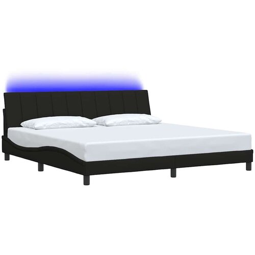  Okvir za krevet bez madraca crni 200x200 cm od tkanine Slike