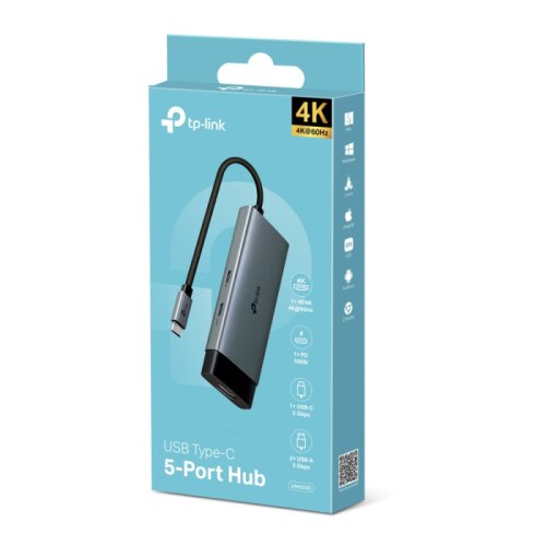 Tp-link UH5020C 5-v-1 USB-C HUB priklopna postaja z 4K HDMI in 100 W Power Delivery Slike