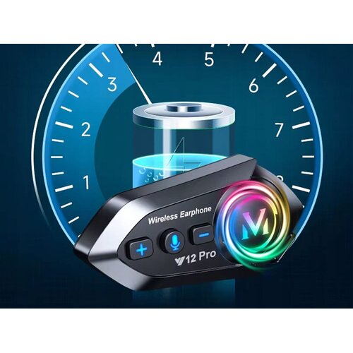  Aku. led rgb y12 pro bluetooth motociklistički radio portafon Slike