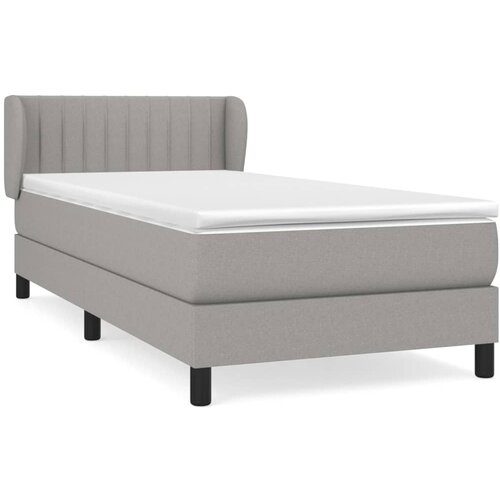 Maison Chic Box spring postelja - Vzmetna postelja z vzmetnico svetlo siva 90x200 cm blago SL7511, (21908416) Slike