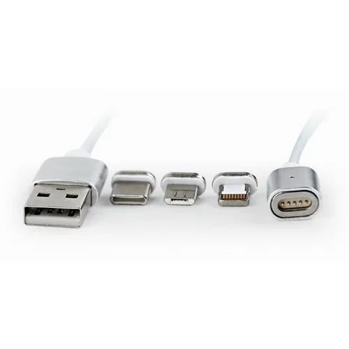 Gembird Magnetni polnilni USB kabel combo 3-v-1, srebrn, 1 m, (20442543)