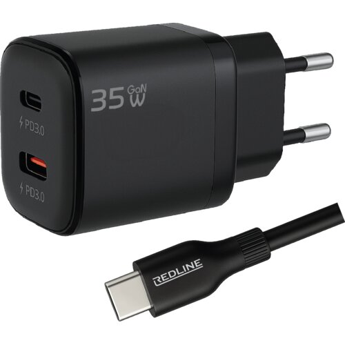 Redline Polnilec s kablom USB-C, 2 x USB-C, 35W - GL35CC+CC1M(60W) Cene