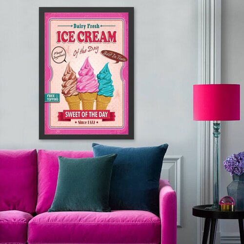 Wallity uramljena slika ice cream, 55x75 cm Cene