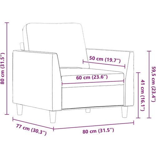  Fotelja krem 60 cm od umjetne kože Slike