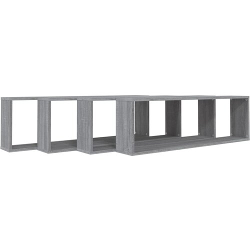  Kockaste zidne police 4 kom boja hrasta 100 x 15 x 30 cm drvene Slike