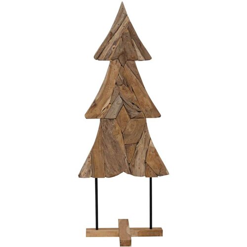 VidaXL Božićno drvce s stalakom Smeđa 150 cm Masivna tikovina Slike