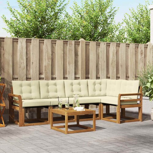  Set vanjskih sofa 6 kom. Prirodna i krem Cene