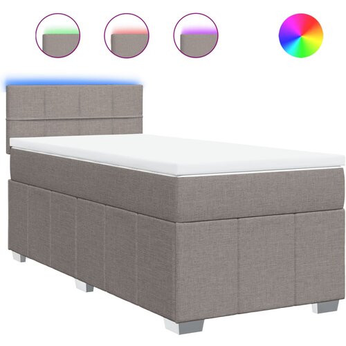 Maison Chic Box spring postelja - Vzmetna postelja z vzmetnico taupe 80x200 cm blago SL23736, (21879918) Cene