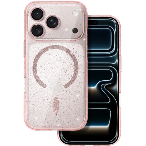 Onasi Silikonski ovitek Glitter MagSafe za iPhone 17 Pro Max - prozorno roza z ble&scaron;čicami Cene