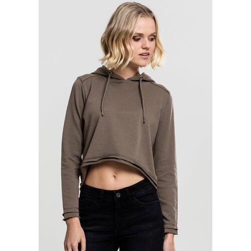 Urban Classics Women's Military Color Cropped Terry Hoody Cene