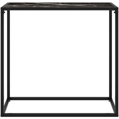  Konzolni stol crni 80 x 35 x 75 cm od kaljenog stakla Slike