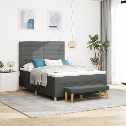 VidaXL Vzmetnica z vzmetnico in klopjo temno siva 140x200 cm Slike