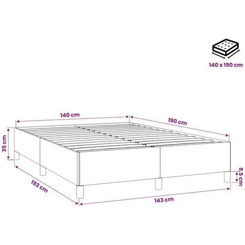  Okvir za krevet bez madraca ružičasti 140 x 190 cm bar&amp;scaron;unasti Slike