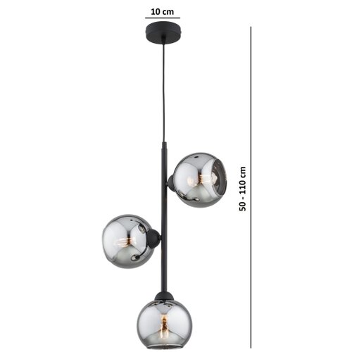  Brilagi - Visilica na sajli 3xE27/60W/230V crna/zadimljena siva Slike