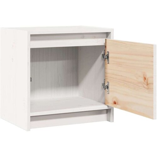 VidaXL noćni ormarići 2 kom bijeli 40x30,5x40 cm od masivne borovine Slike