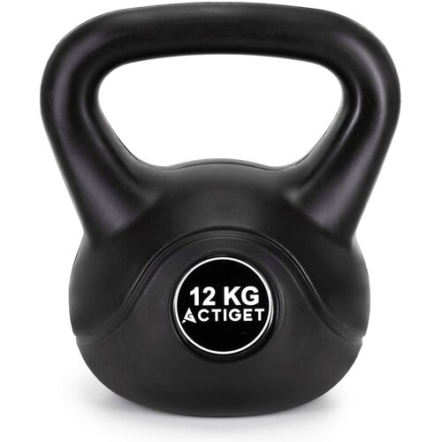 springos Kettlebell za vaje, 12 kg uteži, kettlebell za trening ABS, črna žoga, (5000136393) Cene