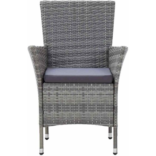  7-dijelni vrtni blagovaonski set od poliratana s jastucima sivi Siva 150 cm table length Slike