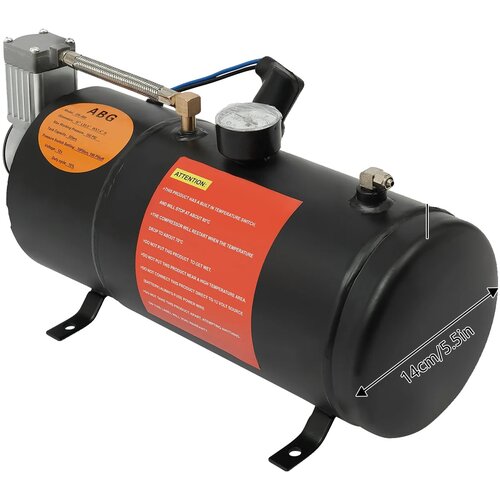 Oem Kompresor zraka s rezervoarjem, 150 PSI največji tlak, 0.79 galonska kapaciteta, kompakten dizajn -črna, (5000113806) Cene