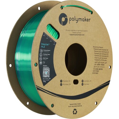Polymaker PolyLite Dual Silk PLA Jadeite Green-Chrome Slike