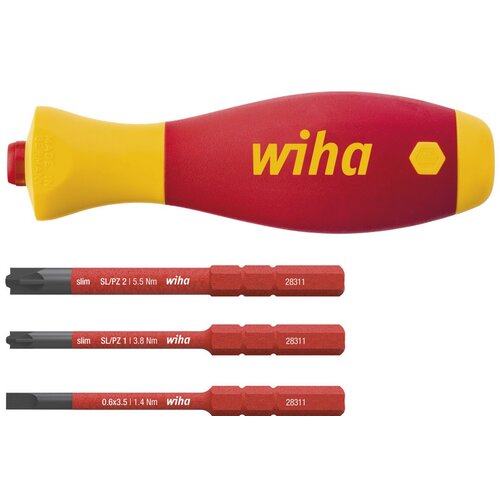 Wiha 43449 odvijač sa izmenljivim nastavcima SoftFinish® SlimVario® električarski, 4 dela ( w 43449 ) Cene
