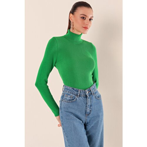Bigdart 15825 Turtleneck Knitwear Sweater - Green Slike