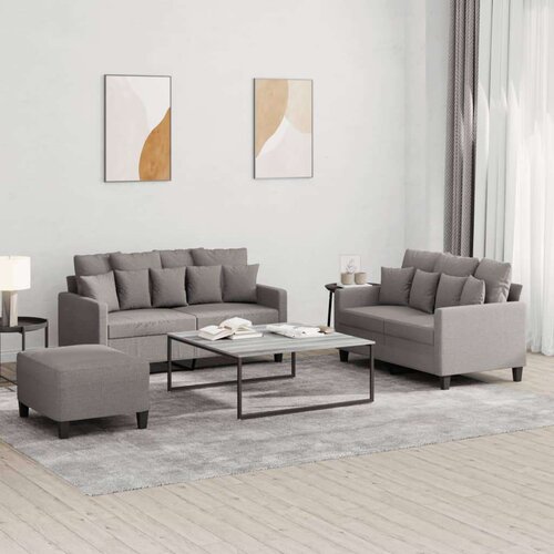  Sedežna garnitura z blazinami 3-delna taupe blago, (20925176) Cene