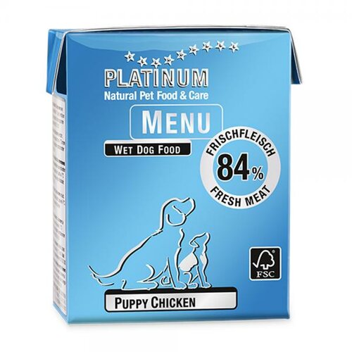 Platinum menu puppy piletina 375gr Slike