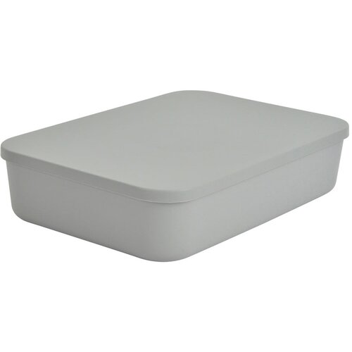 Hom&amp;eacute;a Siva plastična &amp;scaron;katla za shranjevanje s pokrovom 35,5x25,5x8 cm &amp;ndash; Slike
