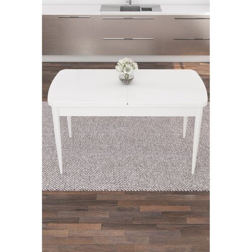 Hanah home trpezarijski sto Nef, 114 &amp;times; 70 cm, bela ploča, bele noge Slike