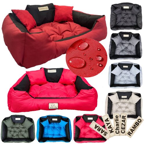 AIO FACTORY KingDog Rdeča nepremočljiva postelja za pse 75x65 cm, (21216800) Cene