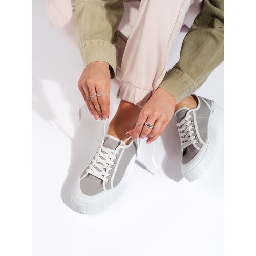 Shelvt Comfortable women's sneakers gray Cene