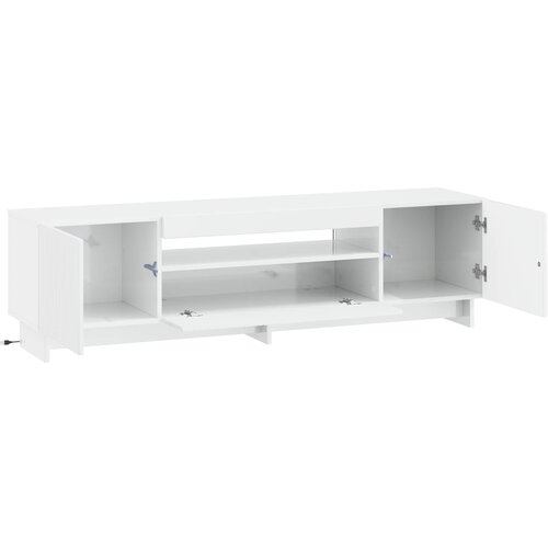  LED TV kabinet Bijela visokog sjaja Konstruirano drvo Slike