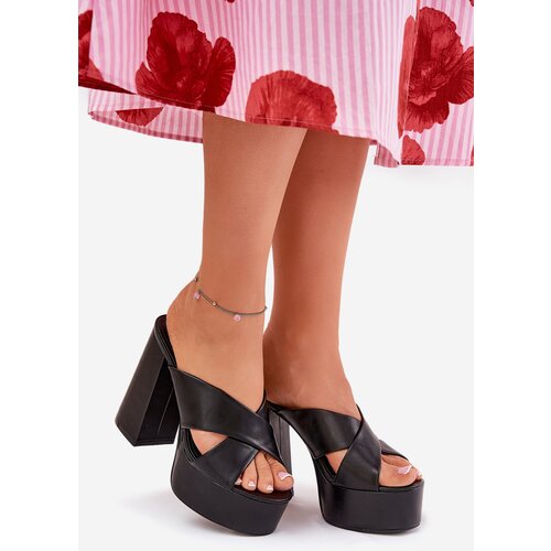 Boto Women's Platform And Block Heels Sandals Black Lenobos Cene