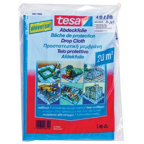 Tesa PRIBOR ZA PLESKANJE VEČNAMENSKA PREKRIVNA FOLIJA 4 M X 5 M Slike