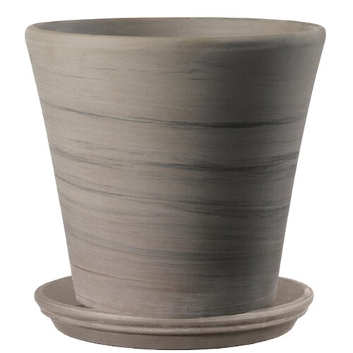 DEROMA Set od 2 terakota saksije Vaso cono duo 26cm grafitna sa podmetačima 23cm u grafit boji Cene