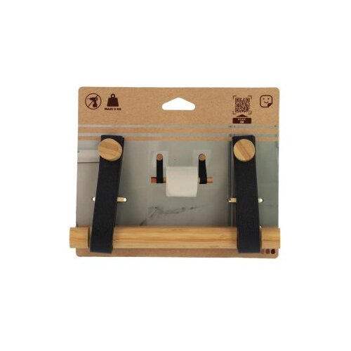 Tendance držač toalet papira samolepljivi 11,5X20X2.5CM bambus crna 91043103 Cene