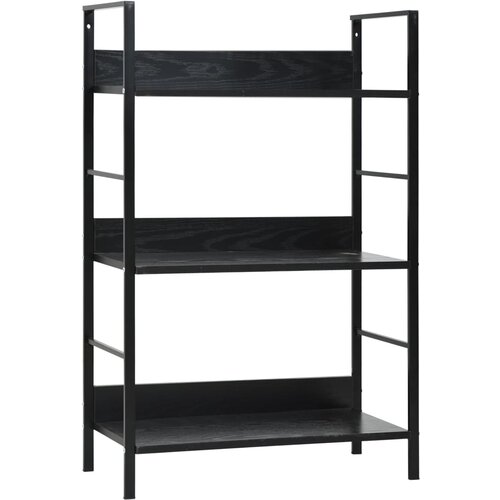 VidaXL Police za knjige s 3 razine crne 60 x 27,6 x 90,5 cm od iverice Slike