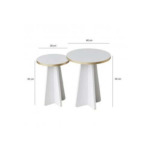 Hanah home set stolova mushroom 2 gold white Slike