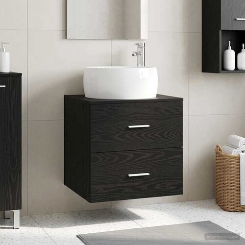  Umivaonik s policom Crni hrast 49,5 x 44,5 x 66 cm Cene