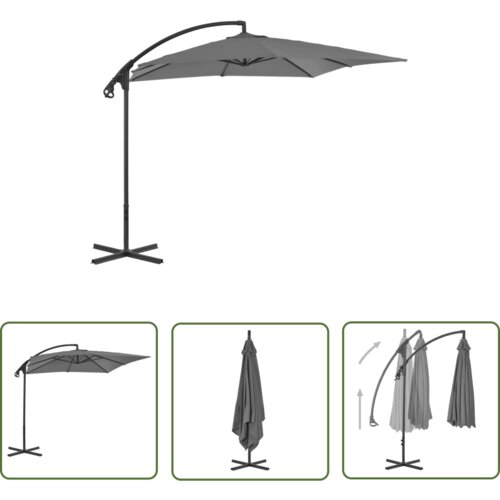  The Living Store Previsni senčnik z jeklenim drogom 250x250 cm antracit - Previsni Senčnik, (21742304) Cene