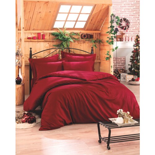  stripe - claret red v2 claret red satin double quilt cover set Cene