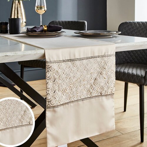 Catherine Lansfield Namizni tekač iz mikrosatena 33x180 cm Deco Sequin &amp;ndash; Slike