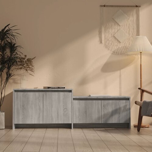 vidaXL TV omarica siva sonoma 146,5x35x50 cm iverna plošča Cene